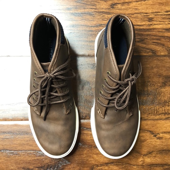 Nautica Boys brown faux leather boots - Picture 3 of 8